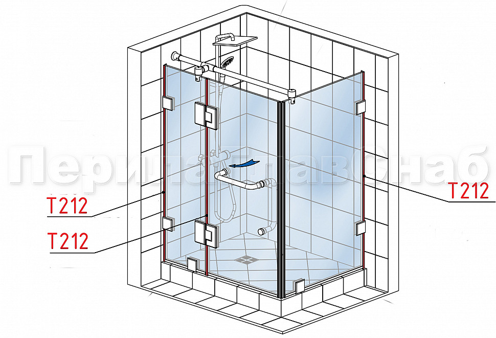 Уплотнитель для стекла в душевую кабину 8 мм, дверь-стекло 2200 мм t212 - купить в Москве | ПерилаГлавСнаб